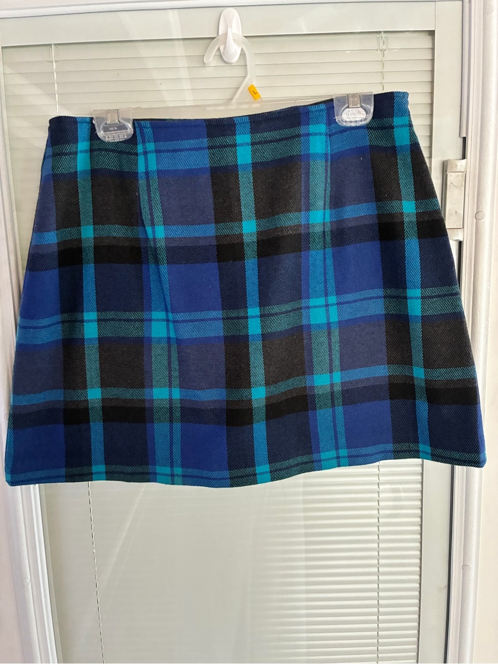 The Limited Blue & Teal Plaid Mini Skirt